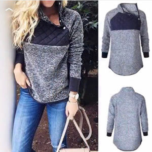 Warm Navy Blue Snap Pullover